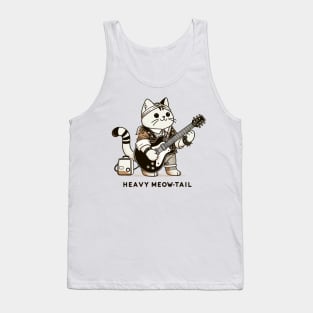 Electric Guitar Cat Pun Rock Music Funny Cat Tank Top